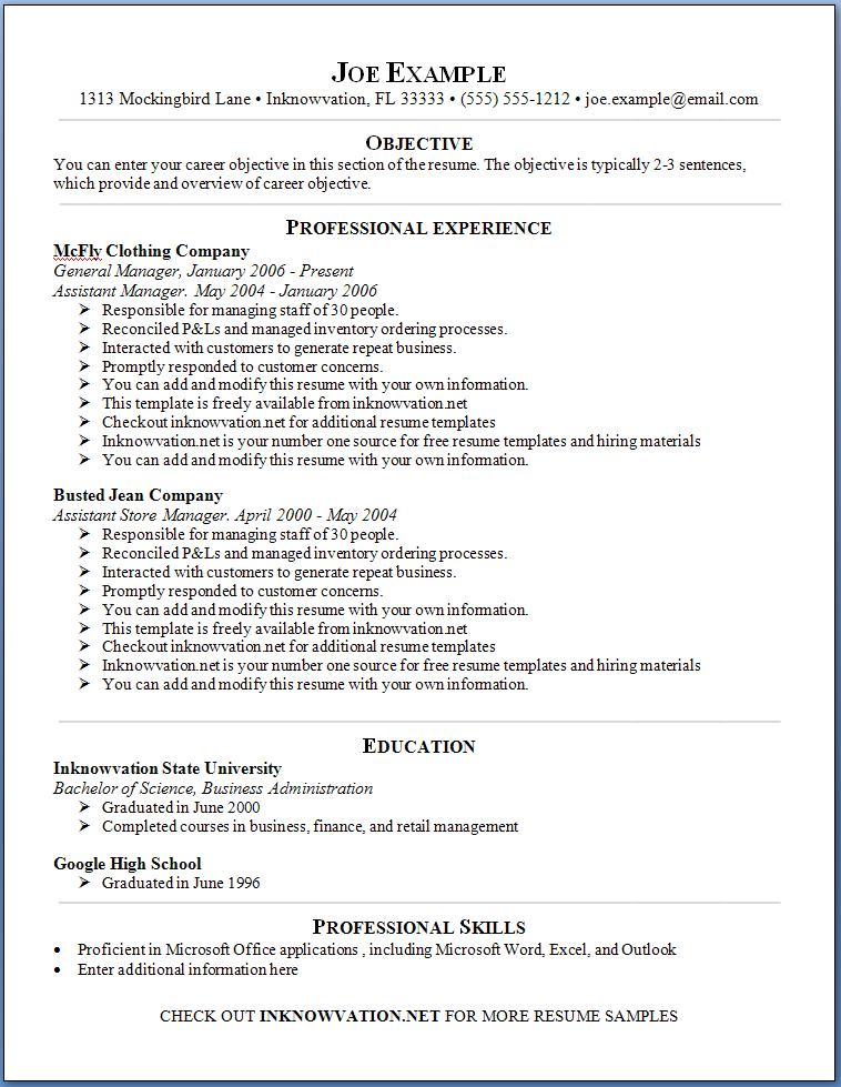 online resume examples